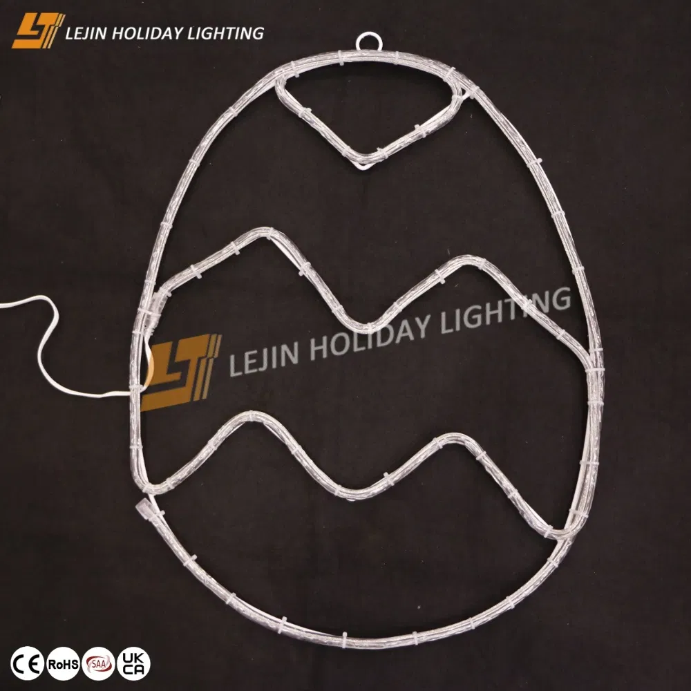 CE Approved Holiday Street Decoration Customized Multi Color Easter Egg 2D Christmas LED Motif Light