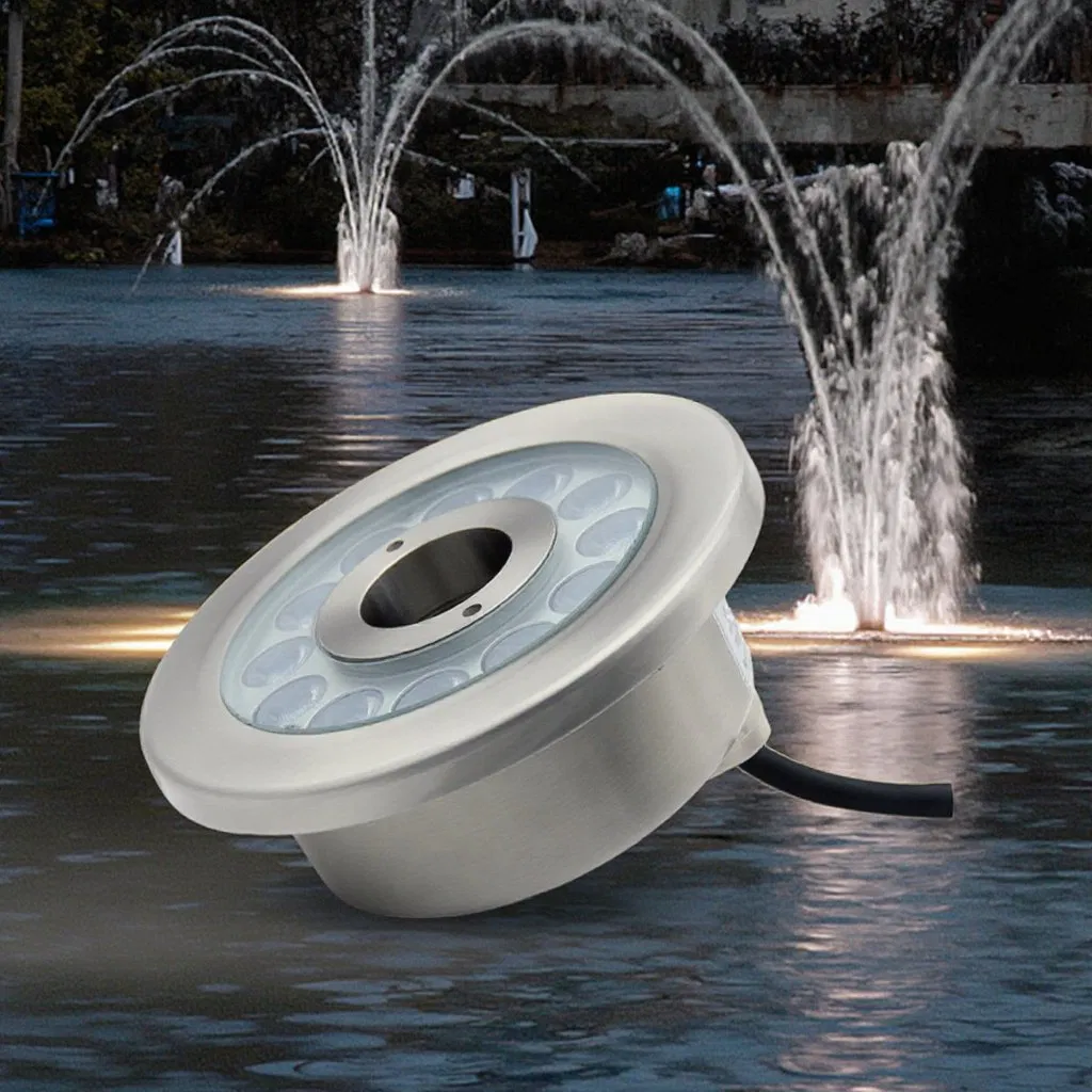 Submersible DMX RGB Pool Underwater Jet Donut Ring LED Fountain Nozzle Light