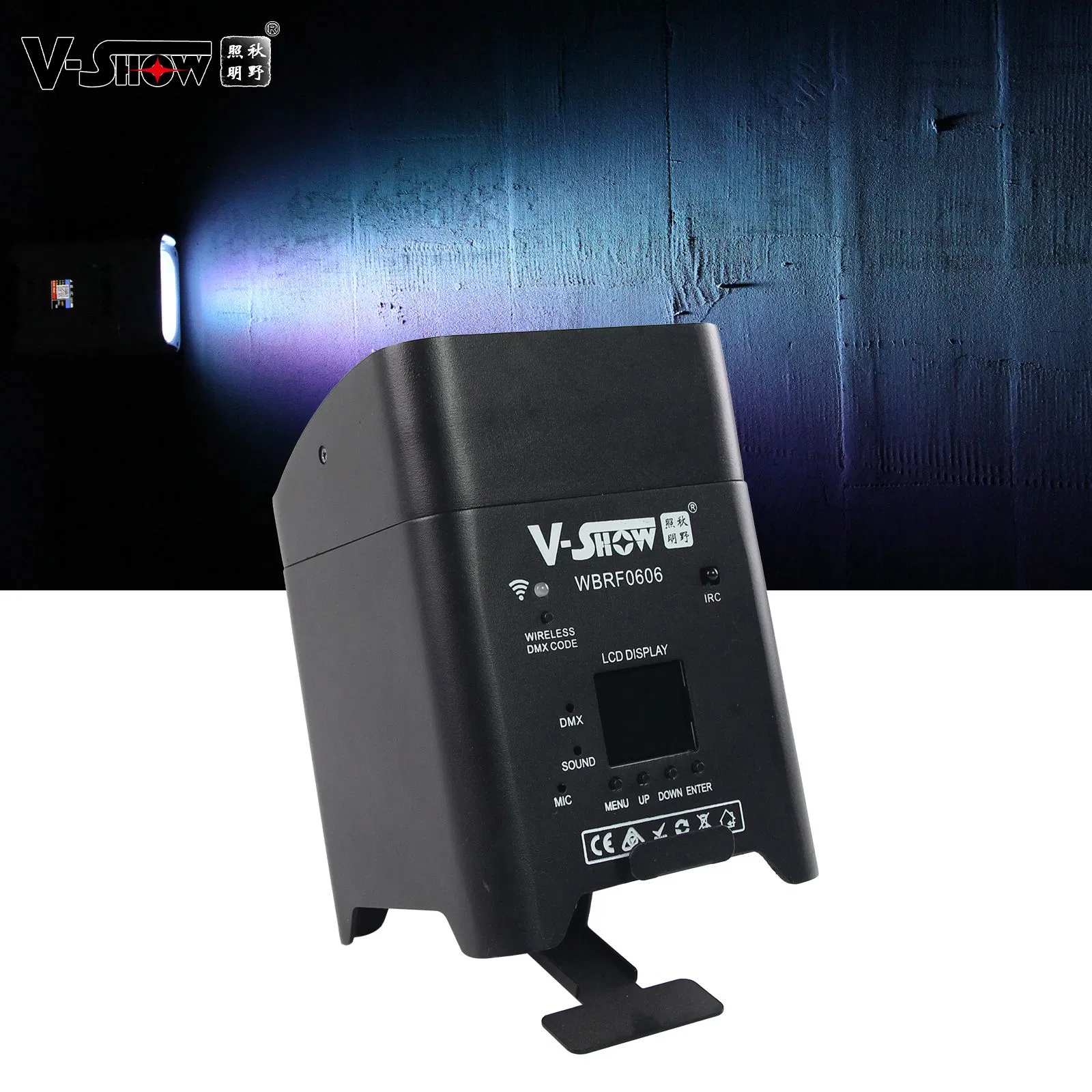 Vshow 4PCS with Bag Battery Wireless DMX WiFi Remote LED Wedding Uplight 6X18W Rgbwauv 6in1 LED PAR DJ Sound Party Lights