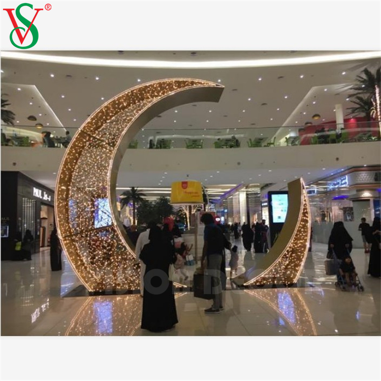 Ramadan Festival Moon Star Motif Lights for Shopping Mall Decorations