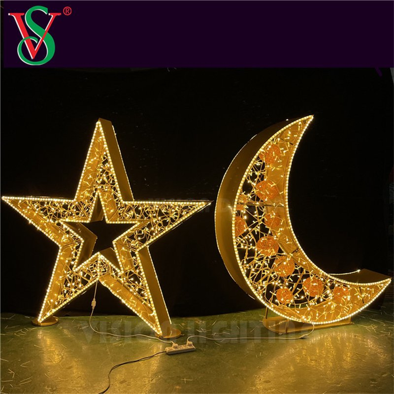 Eid Lighting Outdoor LED Ramadan Moon Motif Decoration Light