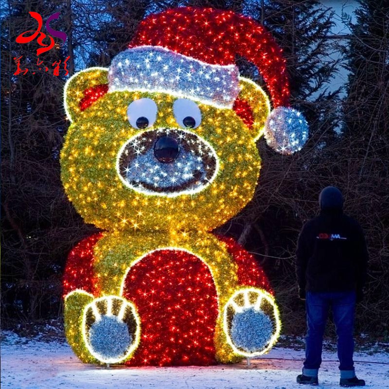 2025 New Christmas Outdoor Commercial Plaza Decoration Cartoon Bear Lights