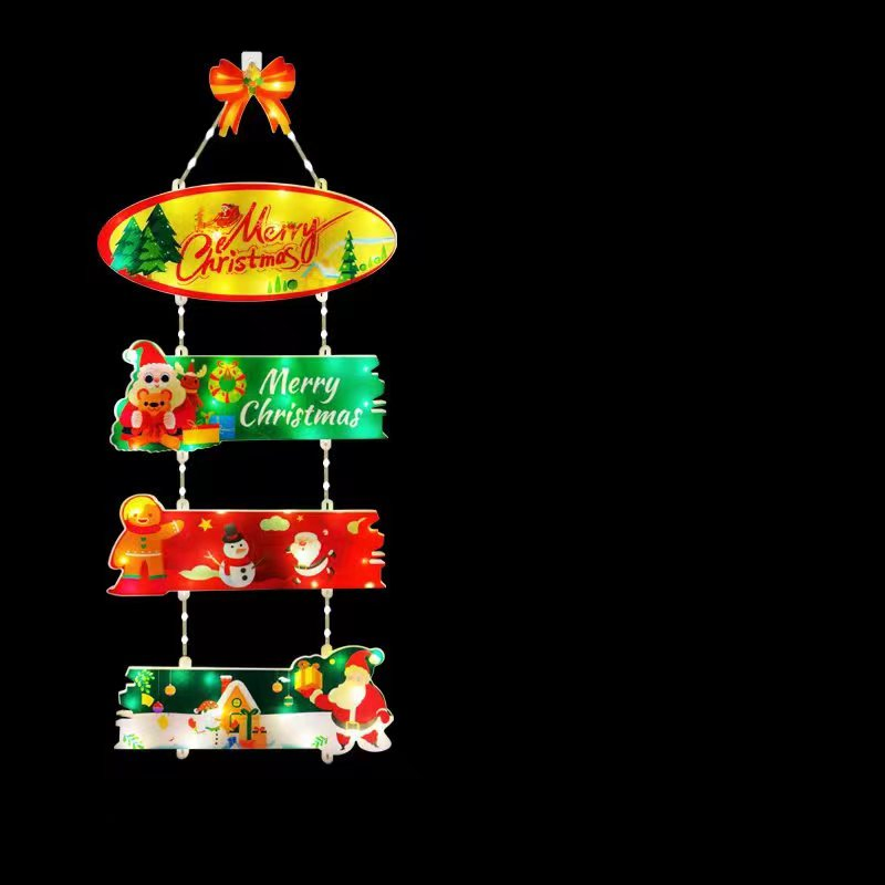 Halloween Door Window Hanging Lights LED Santa Claus Sticky Silhouette LED Decoration