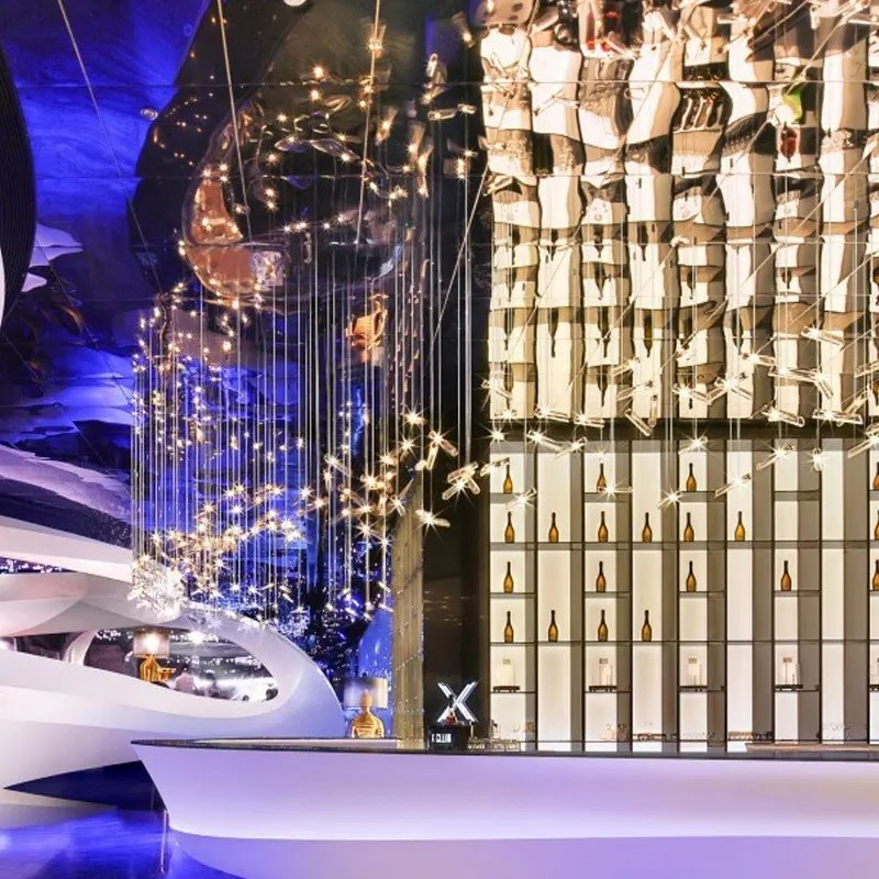 Modern Minimal Art Glass Chandelier Commercial Plaza Hotel Bar Large Big Engineering Chandelier Pendant Light