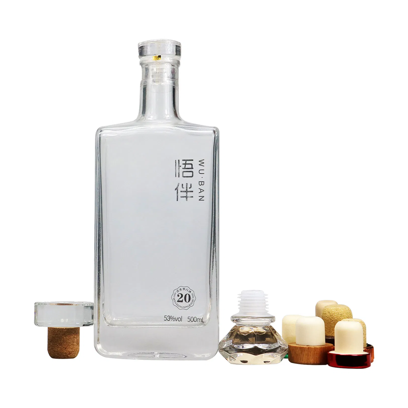 Economical Custom Design Vintage Milk Bottle Glass Empty Clear 750ml Vodka Brandy Whisky Glass Wine Liquor Bottle