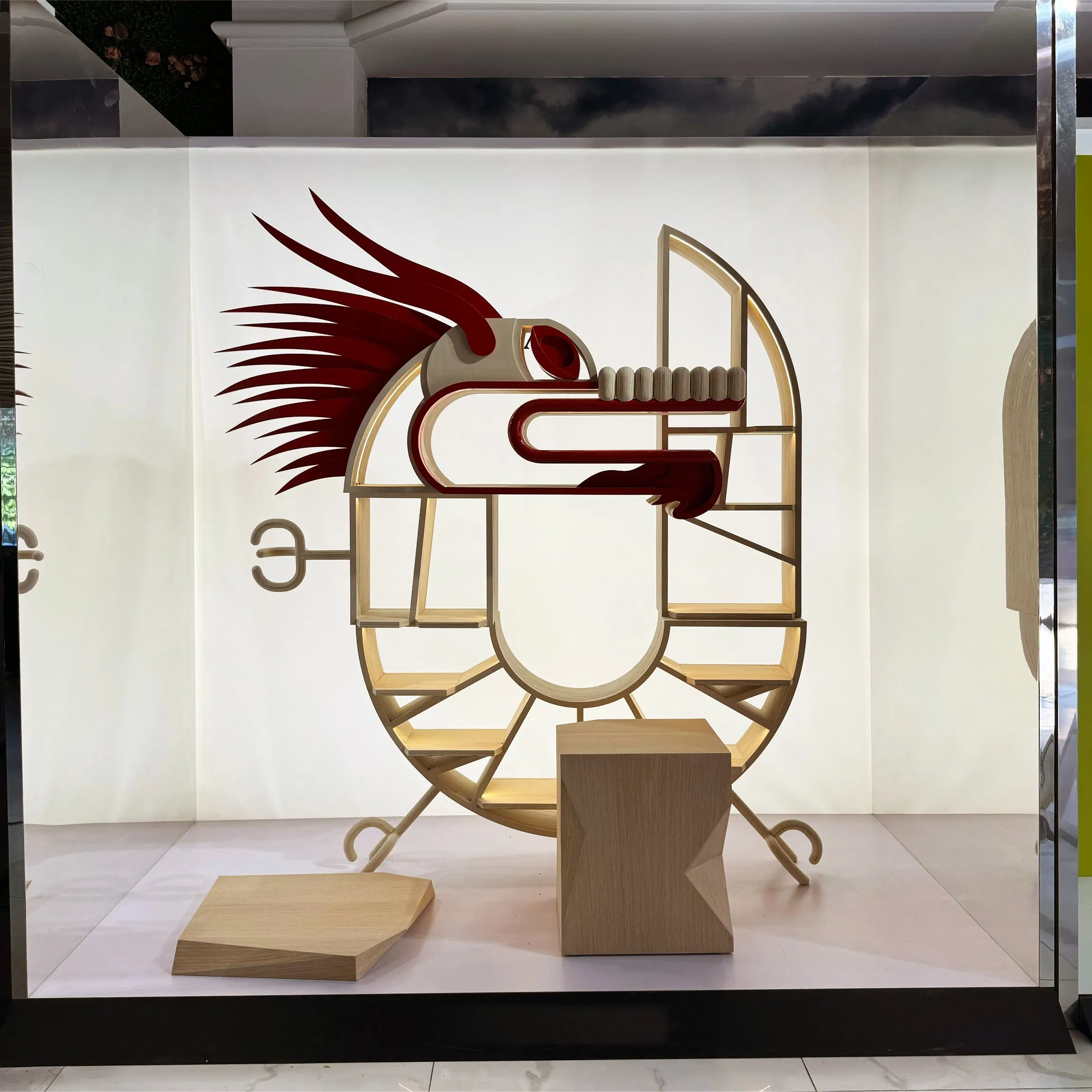 Spring Festival Window Display Props Retail Store Decoration Wooden Props Dragon Decorative Props