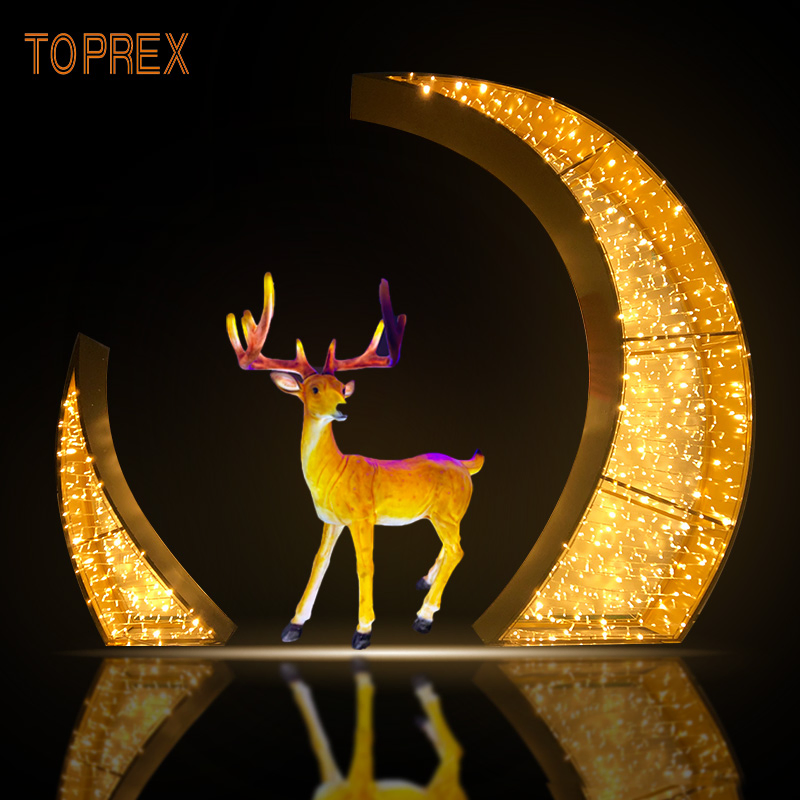 Toprex Ramadan Eid Muslim Crescent Shopping Mall LED Moon for Outdoor Decorations