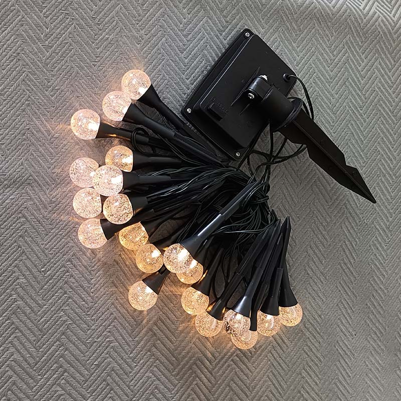 LED Globe Path Lights Outdoor, 20-Light String Fairy Lights with Stakes, Waterproof Bubble Glass Landscape Lighting for Garden Patio Christmas Decor