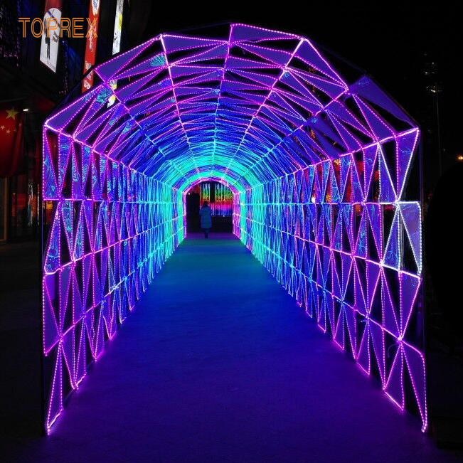 Toprex Outdoor Arch Street Christmas Festival Wedding Decoration 3D LED Tunnel Motif Light