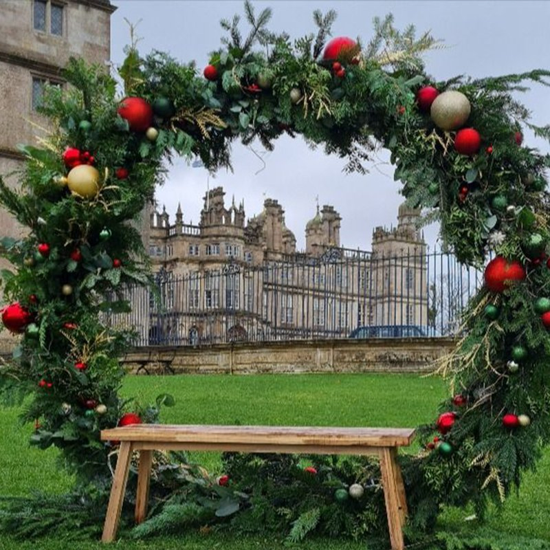 2MPVC LED Light Christmas Ball Garland Wreath Tunnel with Bowknot