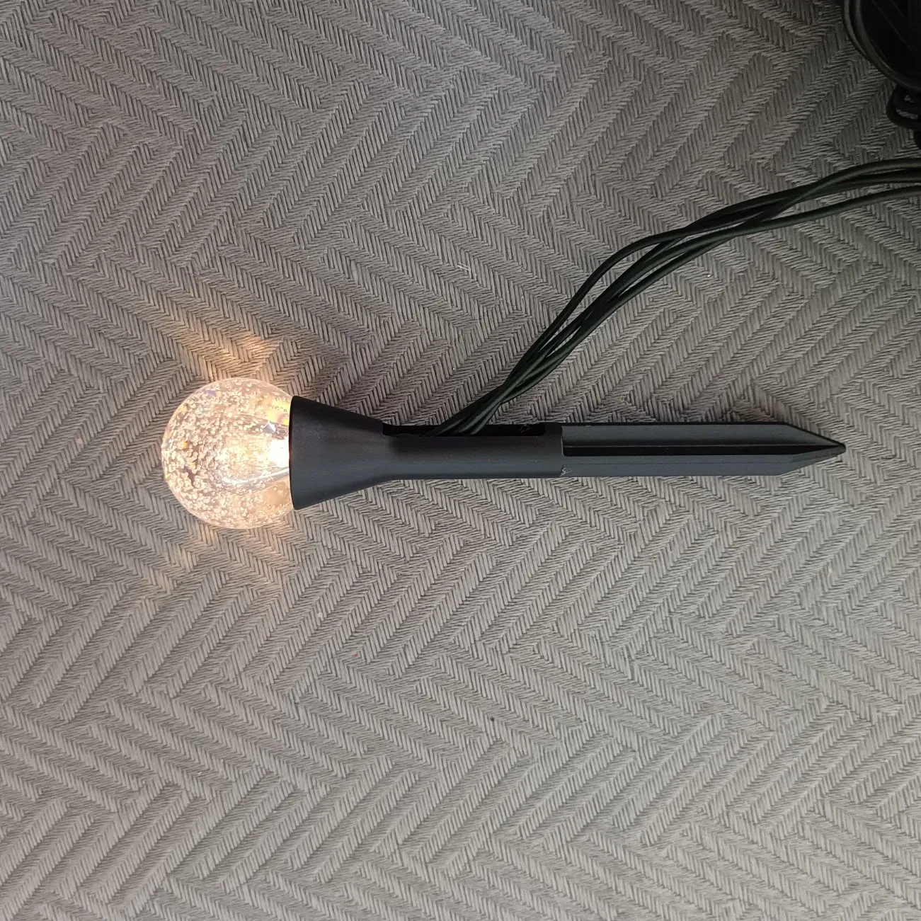 LED Globe Path Lights Outdoor, 20-Light String Fairy Lights with Stakes, Waterproof Bubble Glass Landscape Lighting for Garden Patio Christmas Decor