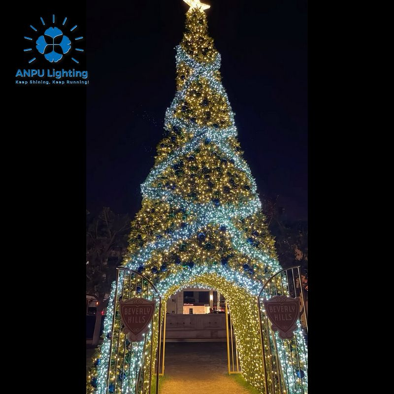 Anpu Commercial Grade Christmas Tree LED Lights Square LED Tile with Bluetooth Sync for Plaza Decoration