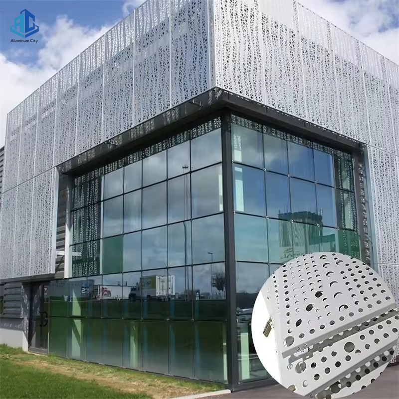 High Precision Laser Etched Logo Aluminum Curtain Wall for Corporate Branding Projects