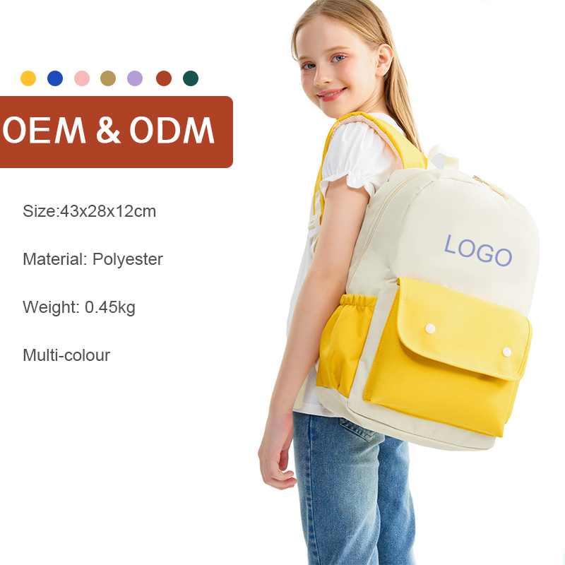 Custom Logo Leisure Pastel Color Oxford Primary Student School Shoulder Bag fashion Sports Backpack for Teenager