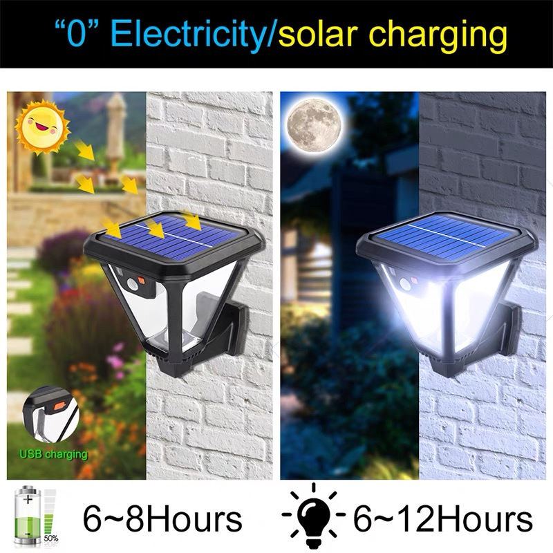 ABS Wholesale Outdoor Decorative Landscaping Ground Lamp LED Garden Wall Light with Solar Powered