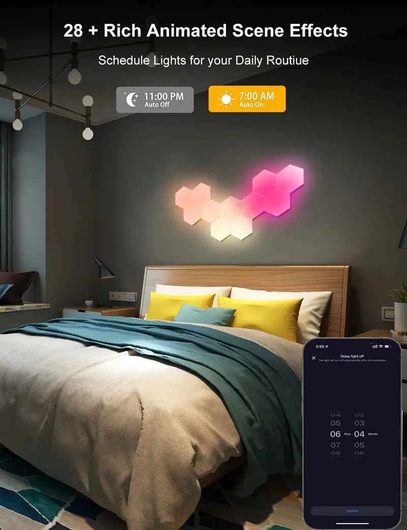 Smart Panel Modular Hexagonal Wall LED Lamp