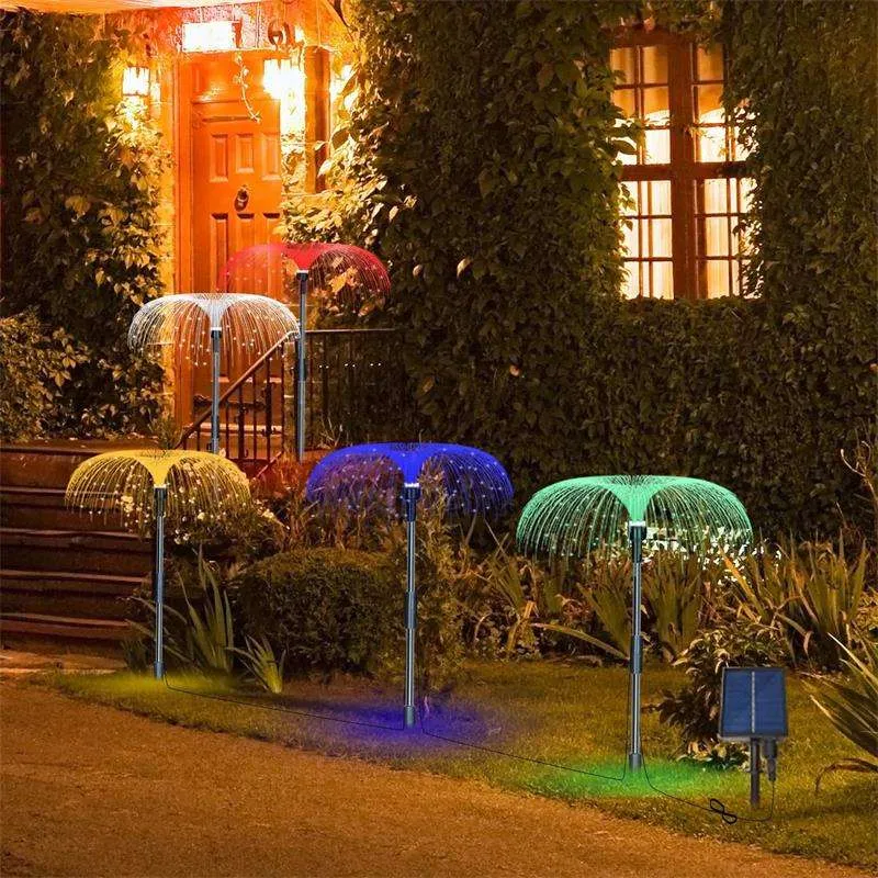 4-Piece Solar Powered Decorative Jellyfish Night Light