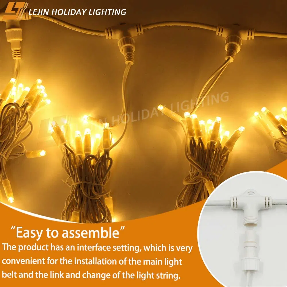 Holiday Outdoor Waterproof Festival Shopping Mall Wedding Decoration Customized IP65 Warm White Rubber String LED Curtain Light