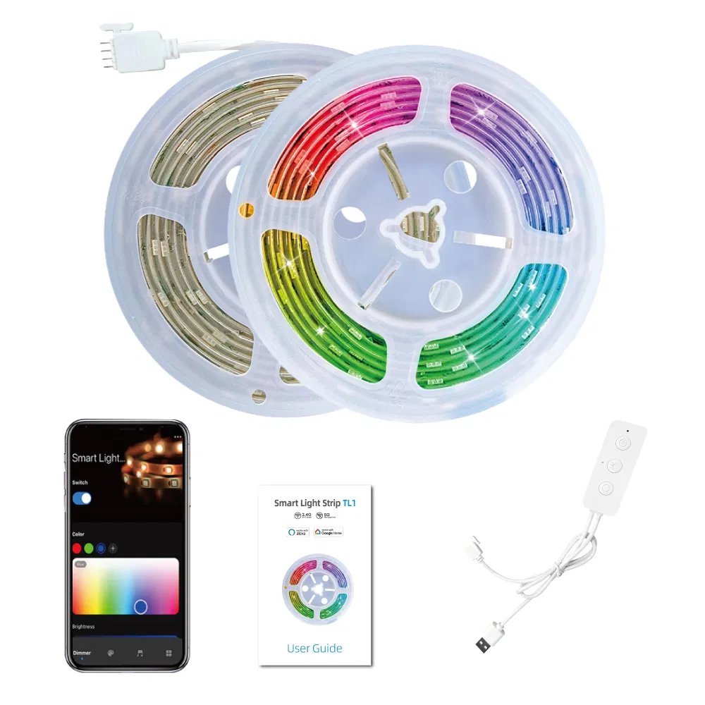 Smart RGB LED Strip Remote APP Controls Lighting Music Sync for Hotels Home Decoration Use