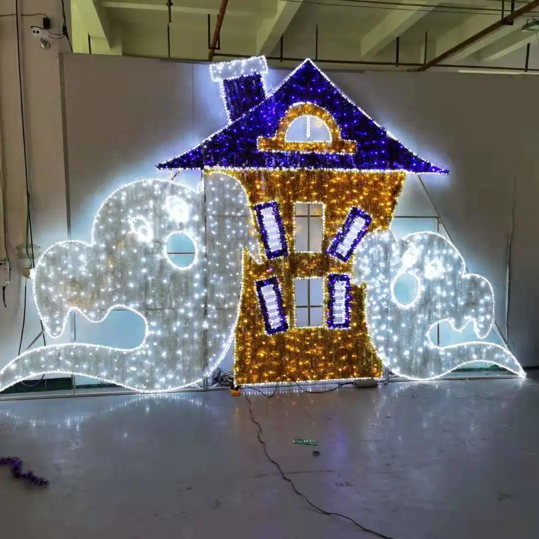 LED Ramadan Moon Motif Light for Outdoor Celebration Ramadan Decoration Lights