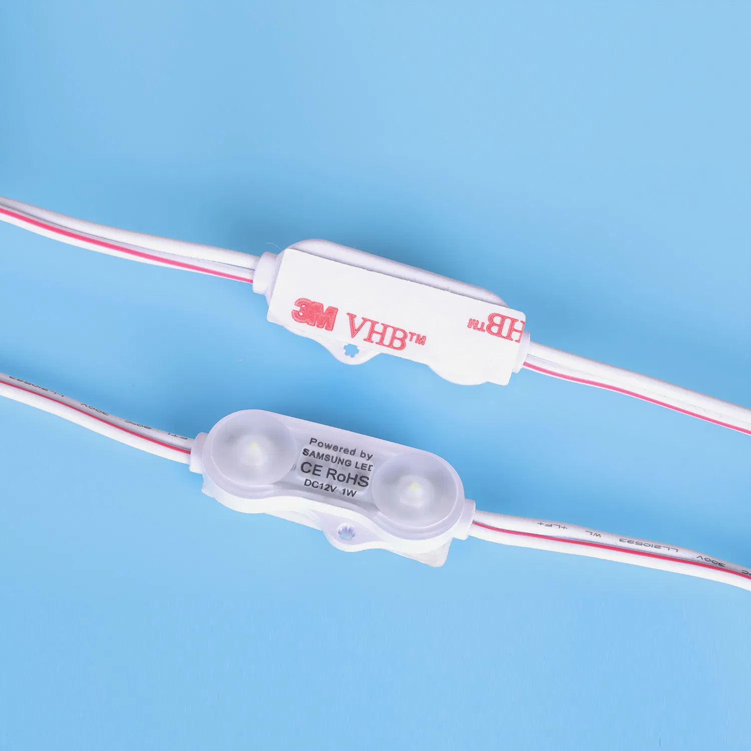 3meter 45*10mm White Light 5years Warranty IP68 1watt Low Voltage DC12V 2LEDs Waterproof with Lens Advertising Sign SMD 2835 LED Module