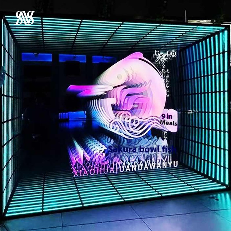 3D Neon Light Christmas LED Infinity Mirror Sign for Festival Courtyard Decor