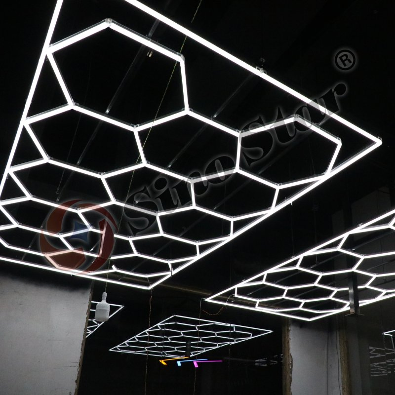 Plug in DIY Easy Installation Hexagon Modular 20mm Wide Custom Designed Hexagon Light Detailing Garage Hexagon LED Light Bar