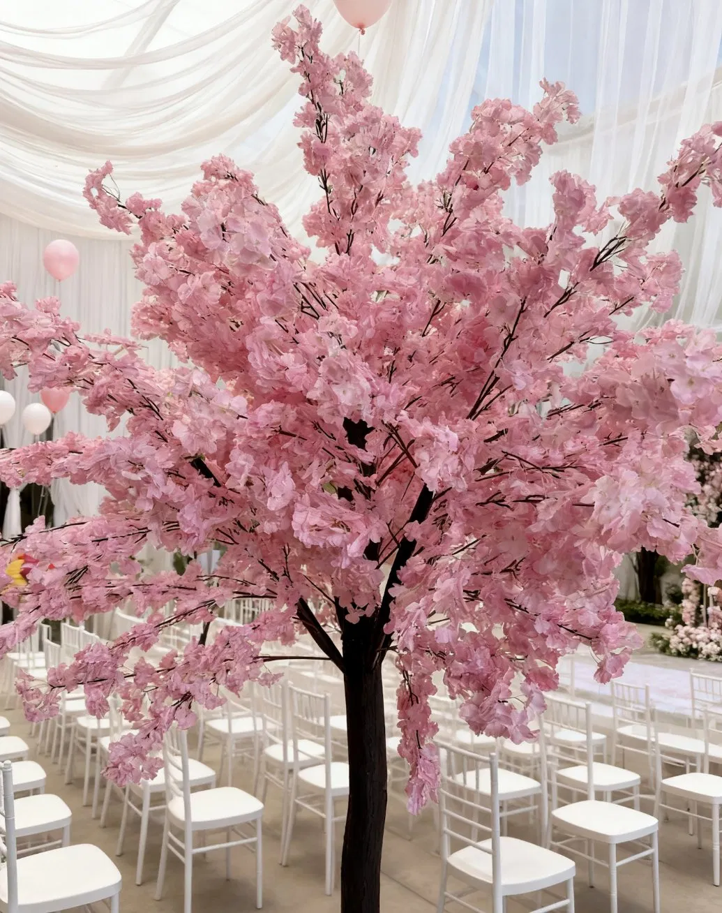 Artificial Cherry Blossom Tree Pink Silk Flower Tree for Indoor Outdoor Event Decoration