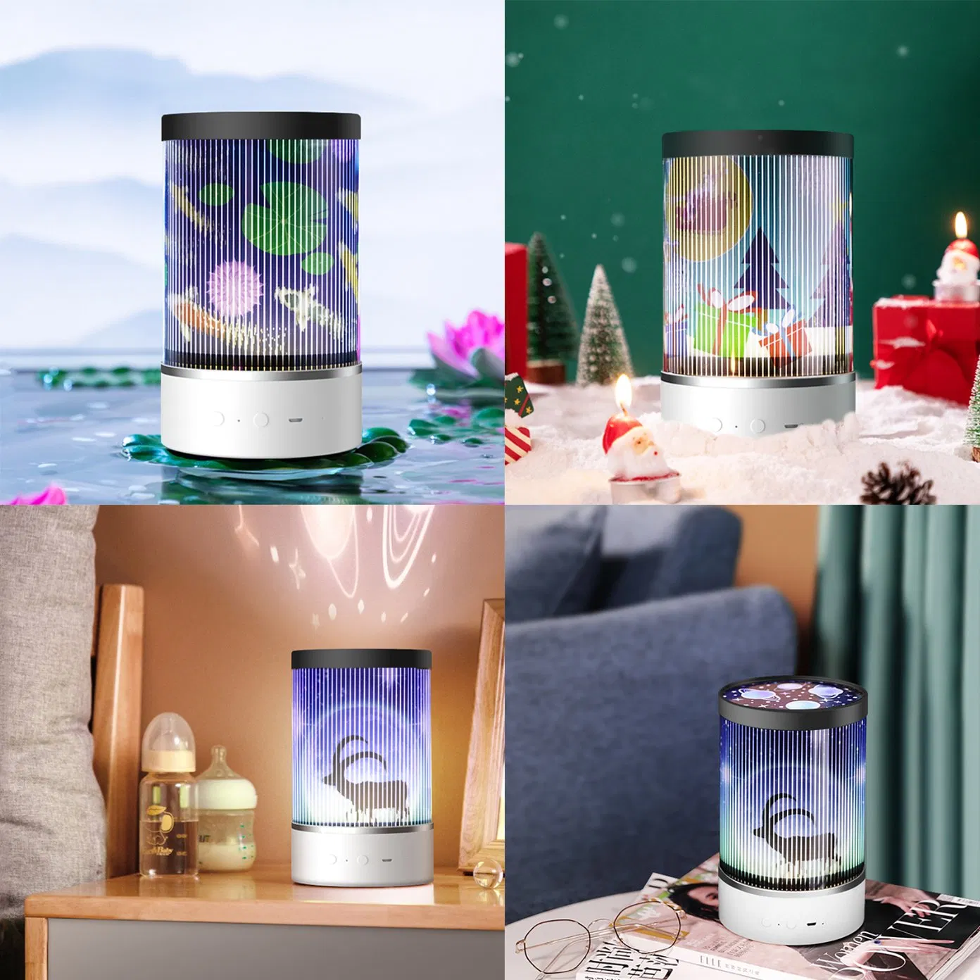 D7 Animated Projection Lamp Halloween Indoor Dimmable Color-Changing Birthday Gift Ambient Light Creative