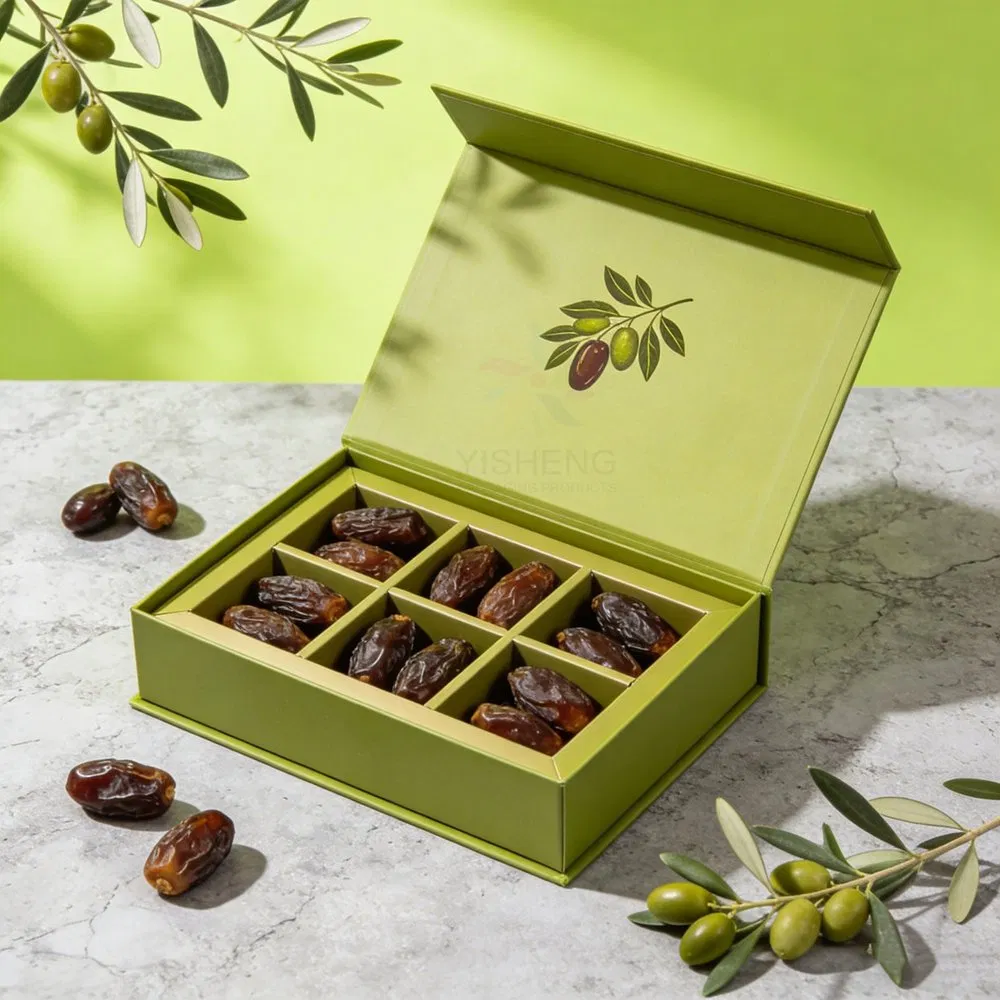 Premium Custom Luxury Magnetic Divided Dates Gift Packaging Boxes for Dessert Candy Packing with Logo