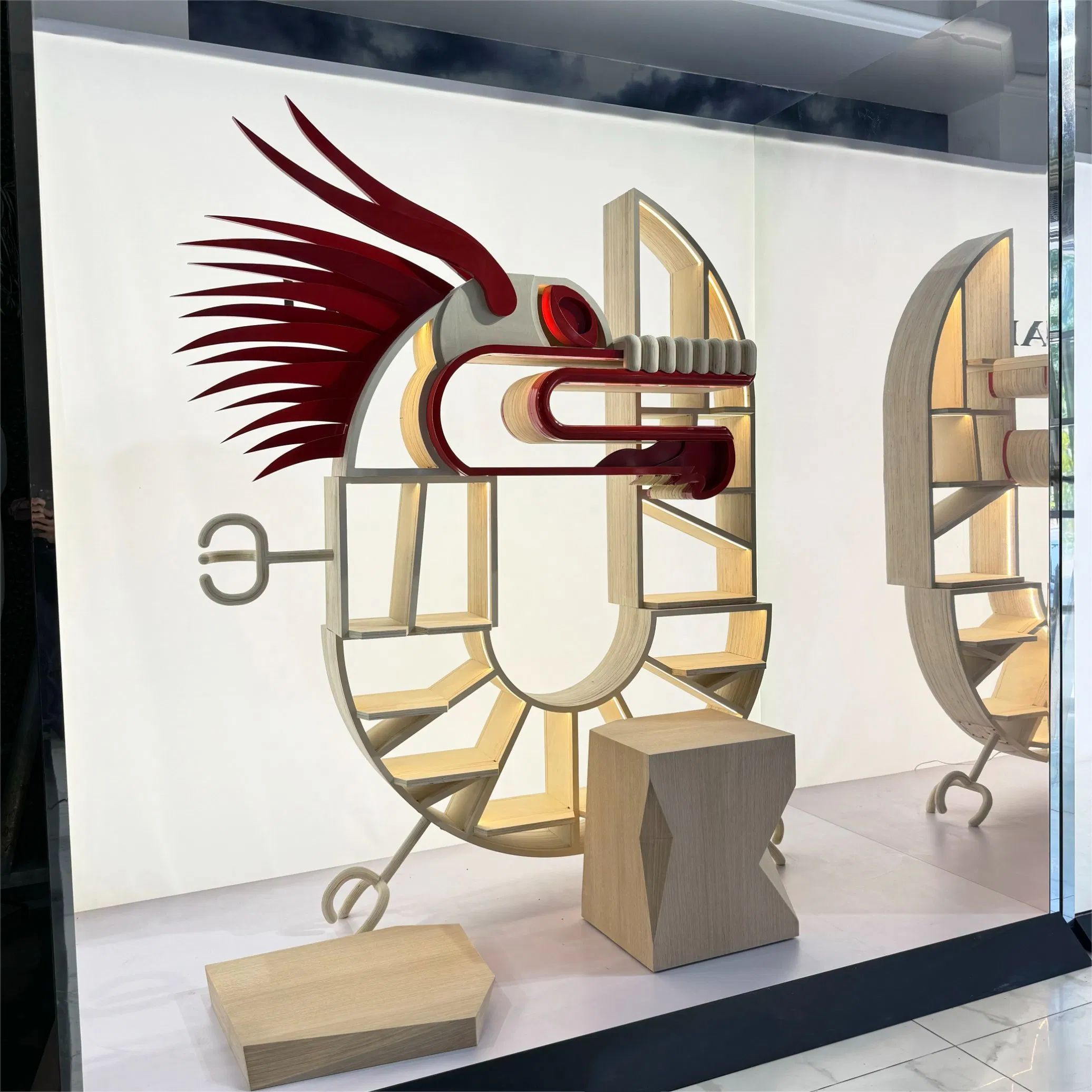 Spring Festival Window Display Props Retail Store Decoration Wooden Props Dragon Decorative Props