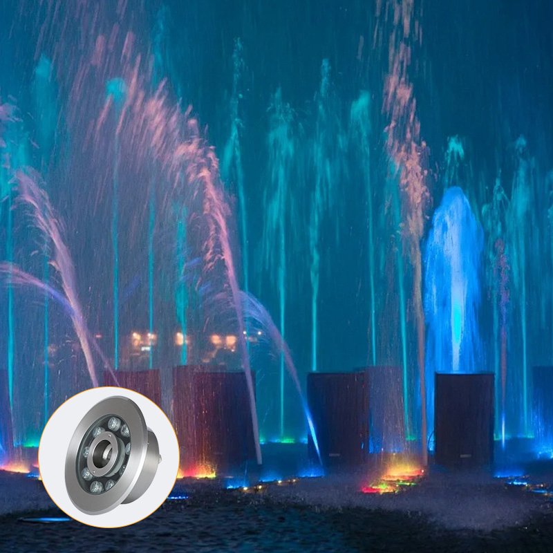 IP68 Waterproof Artificial Waterfalls Commercial DMX Control 6W 9W 12volt Submersible Underwater LED Fountain Lights