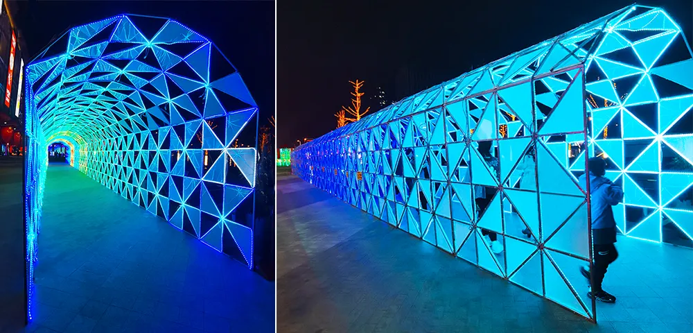 Outdoor Arch Street Christmas Festival Wedding Decoration 3D LED Tunnel Motif Light