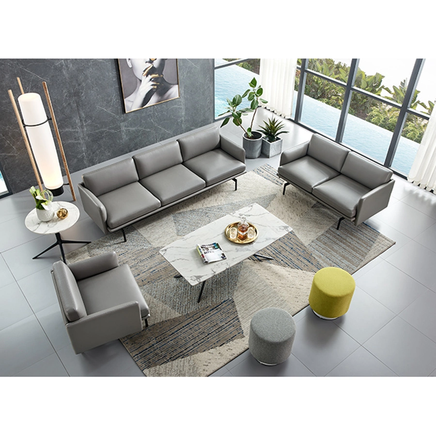 Modern Design Leather Living Room Sofa Lounge Office Reception Sofa