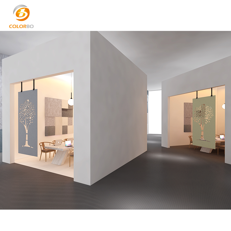 OEM Polyester Acoustic Panels Eco Protection Movable Divider Space Partition Hanging Screen
