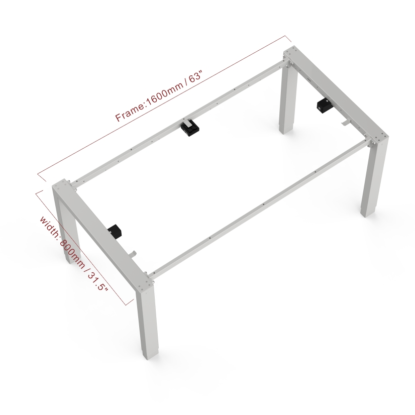 Customized Ergonomic Office Home Heavy Duty Height Adjustable Electric Computer Table Standing Desk Legs Electric Desk Frame with Dual Motor Four Legs