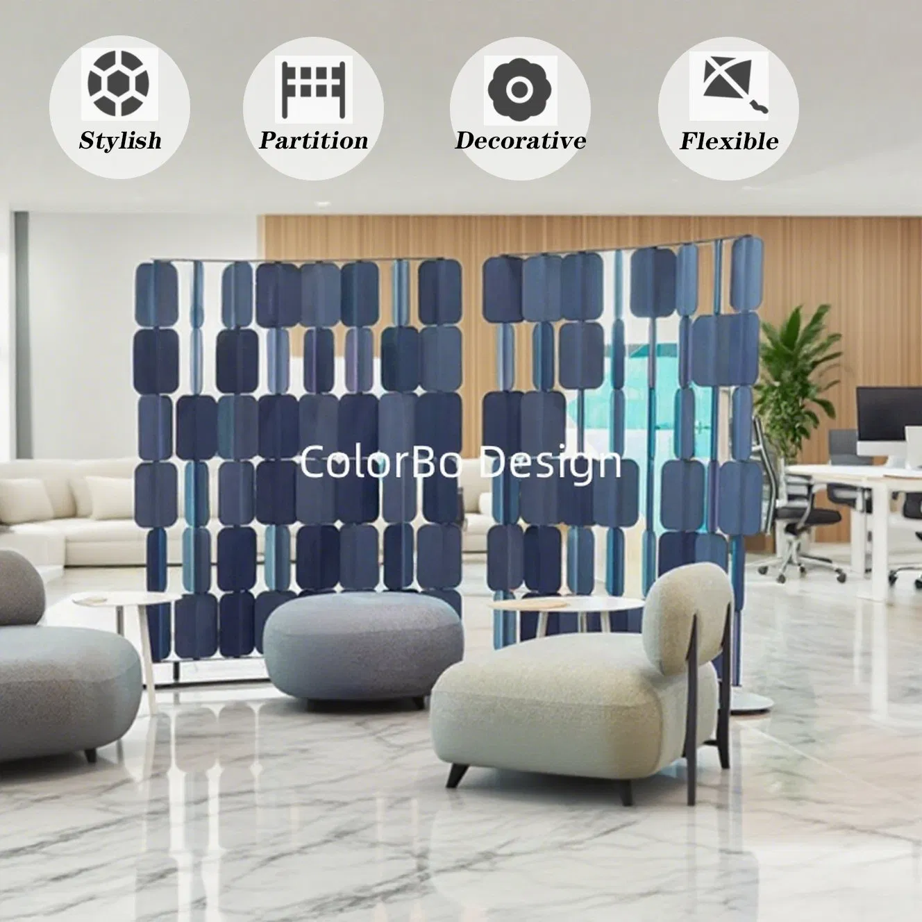 Eco-friendly Polyester Office Partition Movable Soundproof Privacy Screen for Modern Workstations