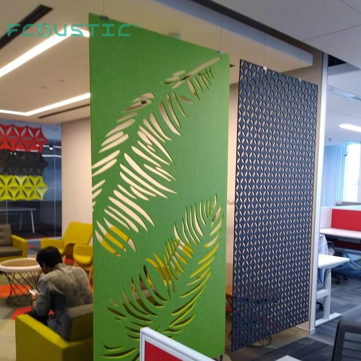 100% Recyclable Polyester Fiber Pet Acoustic Room Divider Movable Partition Wall Acoustic Folding Screen