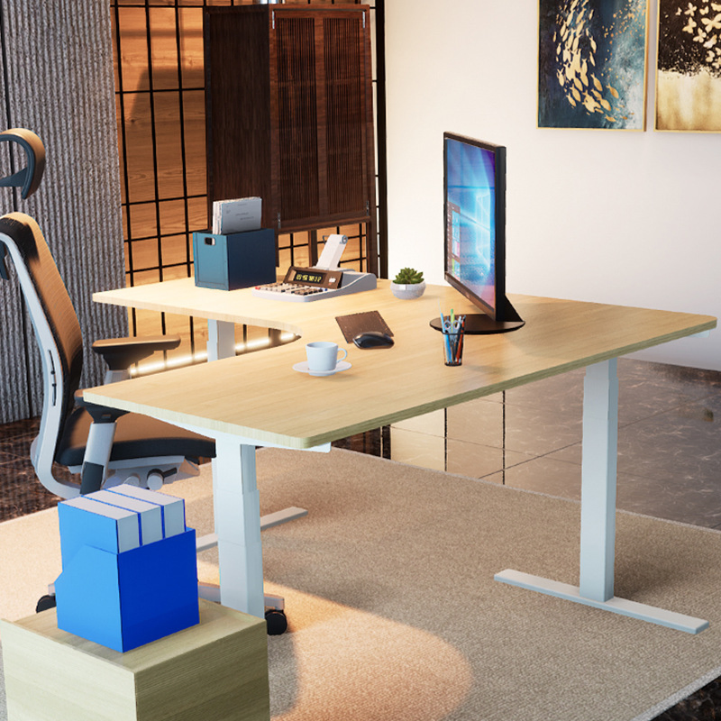 Hz Ergonomic Electric L-Shaped Adjustable Desk for Home Office