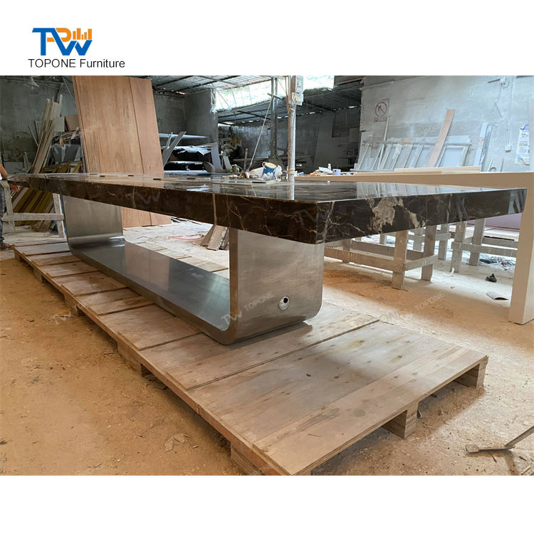 New Design 12 Seats Marble Stone Boardroom Big Conference Meeting Table and Chair for Office Furniture