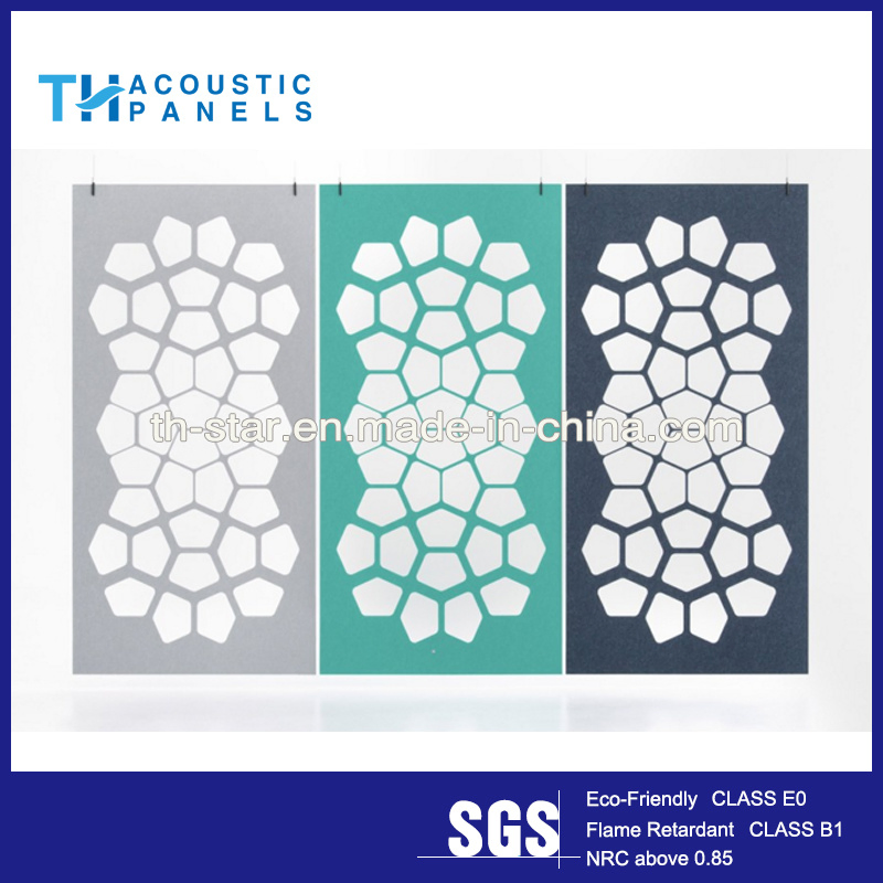 Wholesale Customized High Quality Office Partition Hollow Polyester Fiber Felt Acoustic Hanging Screen