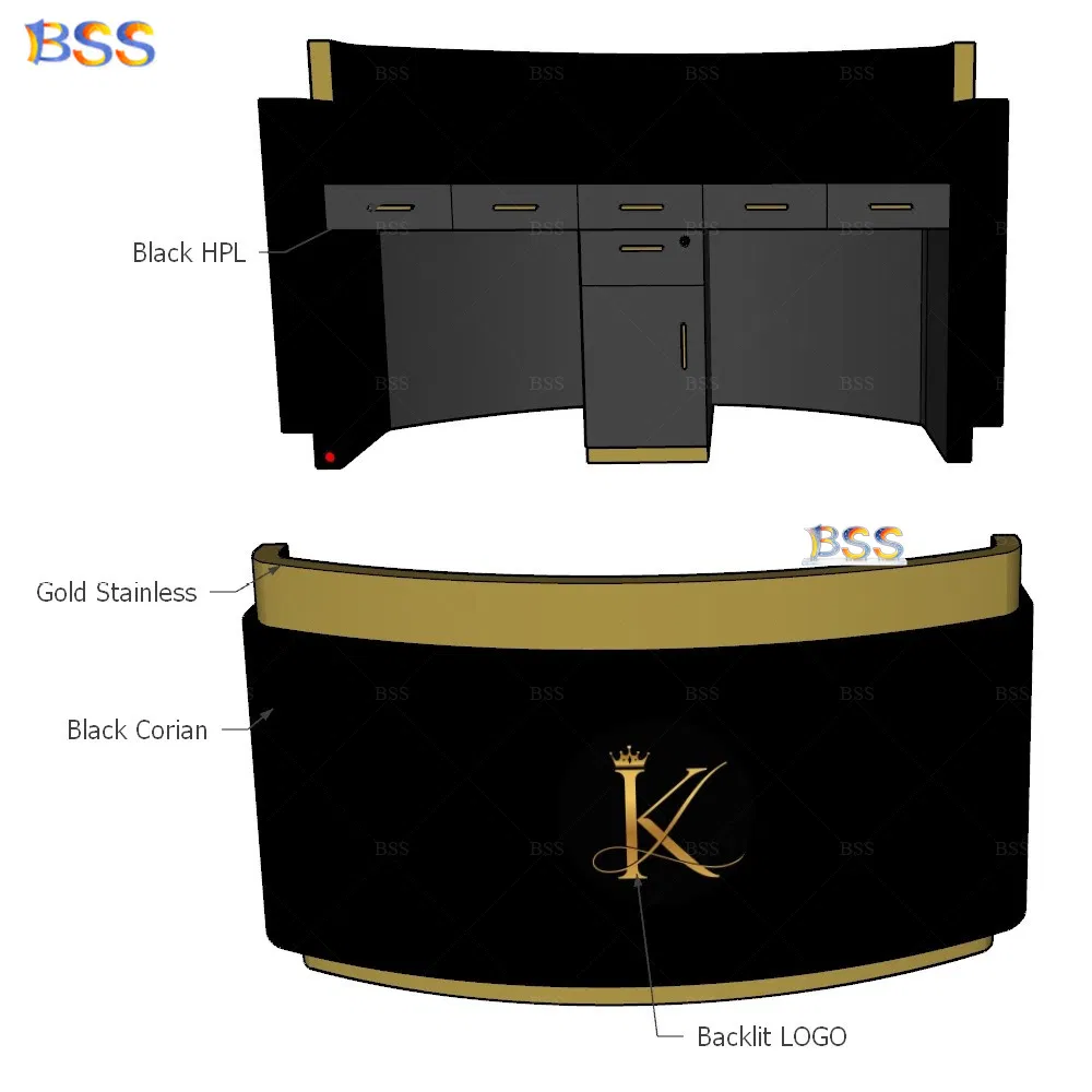 Reception Desk SPA Green Light Small Reception Desk for SPA Salon