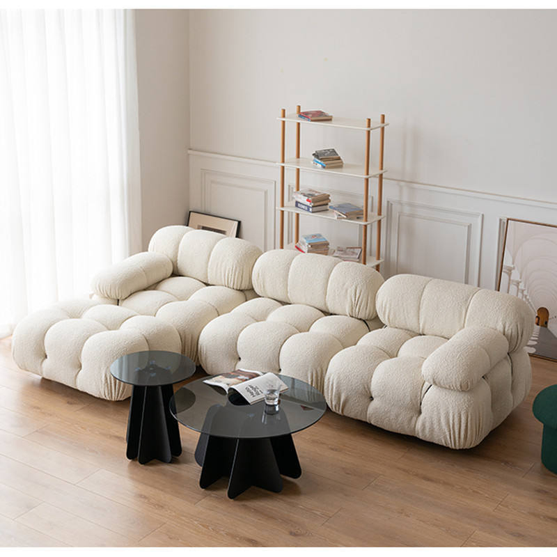 Clouds Cream Fabric Sofa for Modern Office Lounge Furniture