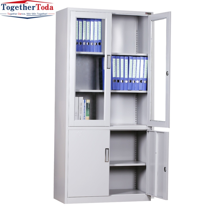 Wholesale Metal Storage Office Cupboard with Glass Doors for Office