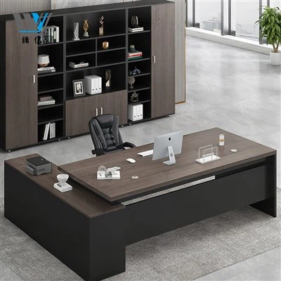 Executive office desk and manager boss chair set - modern single manager office furniture