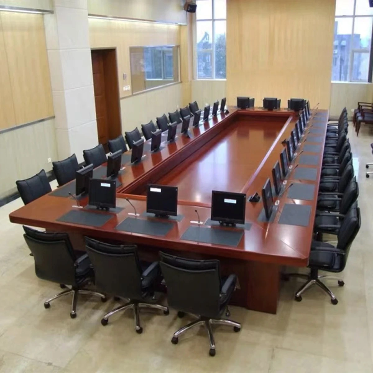 High-End Big Size 20 Person Boardroom Wooden Conference Meeting Table for Government