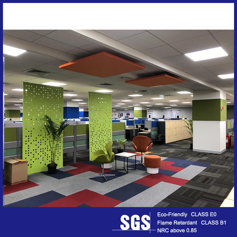 Sound Dampening 100% Recycle Polyester Fiber Decorative Acoustic Panel Hanging Room Divider Partition Screen