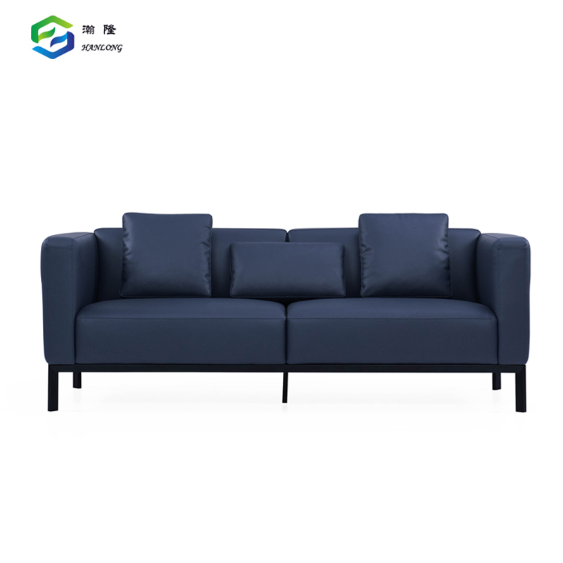 Hanlong Refined Leather Office Reception Room Sofa for Lounges Sofa