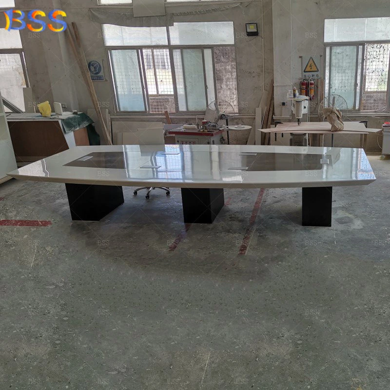 Marble Conference Table Boat Shaped 10 Foot Small 8 Person Boat Conference Room Table for Sale