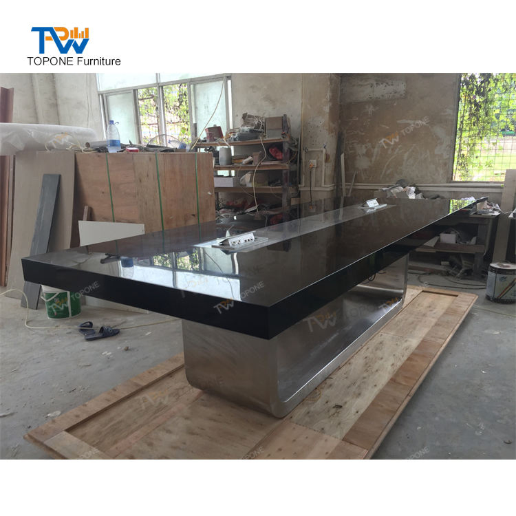 New Design 12 Seats Marble Stone Boardroom Big Conference Meeting Table and Chair for Office Furniture